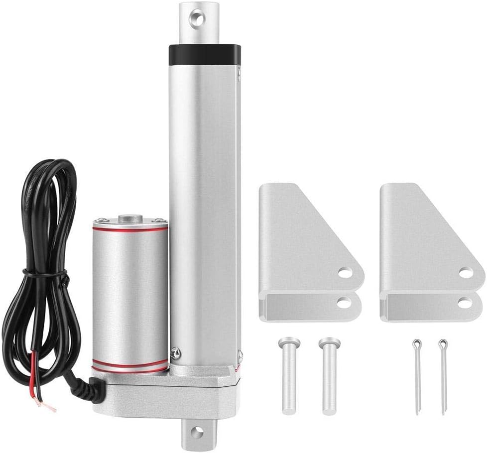 24V Electric Linear Actuator 100mm Stroke 750N Push Force Heavy Duty with Mounting Brackets Included