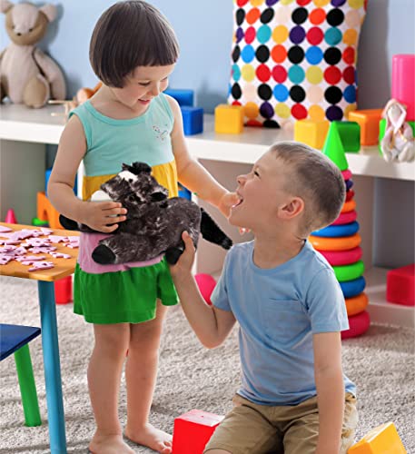 Dollibu Plush Horse Stuffed Animal - Soft Huggable Horse Plush, Adorable Playtime Horse Plush Toy, Cute Farm Animal Cuddle Gift For Kids & Adult - 10.5 Inch Black #TOP5