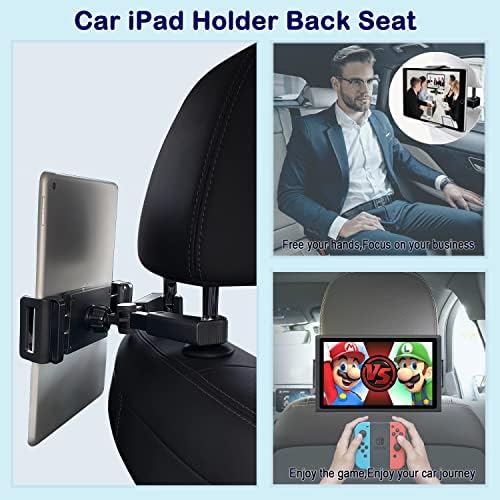 ViMOQi Tablet Holder for Car,iPad Holder for Car,iPad Car Holder Back Seat for Kids,360° Rotatable Headrest Tablet Mount Compatible with Kindle,Fire HD,Rear Facing iPad Accessories Fit 4~13.5" Device