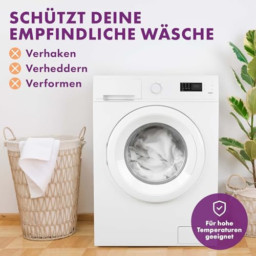 Lavandola® Wäschenetz Set - Kochfest und für Trockner geeignet - Wäschebeutel für Socken, Feinwäsche, Unterwäsche, UVM. - Wäschesäcke für Waschmaschine - Wäschesack Waschmaschine