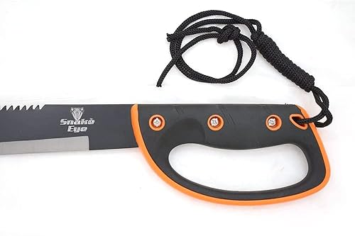 Miniatura 4 de Snake Eye Tactical Machete de hoja fija de espiga completa con funda para exteriores, caza, camping, pesca (13-28BKOR)