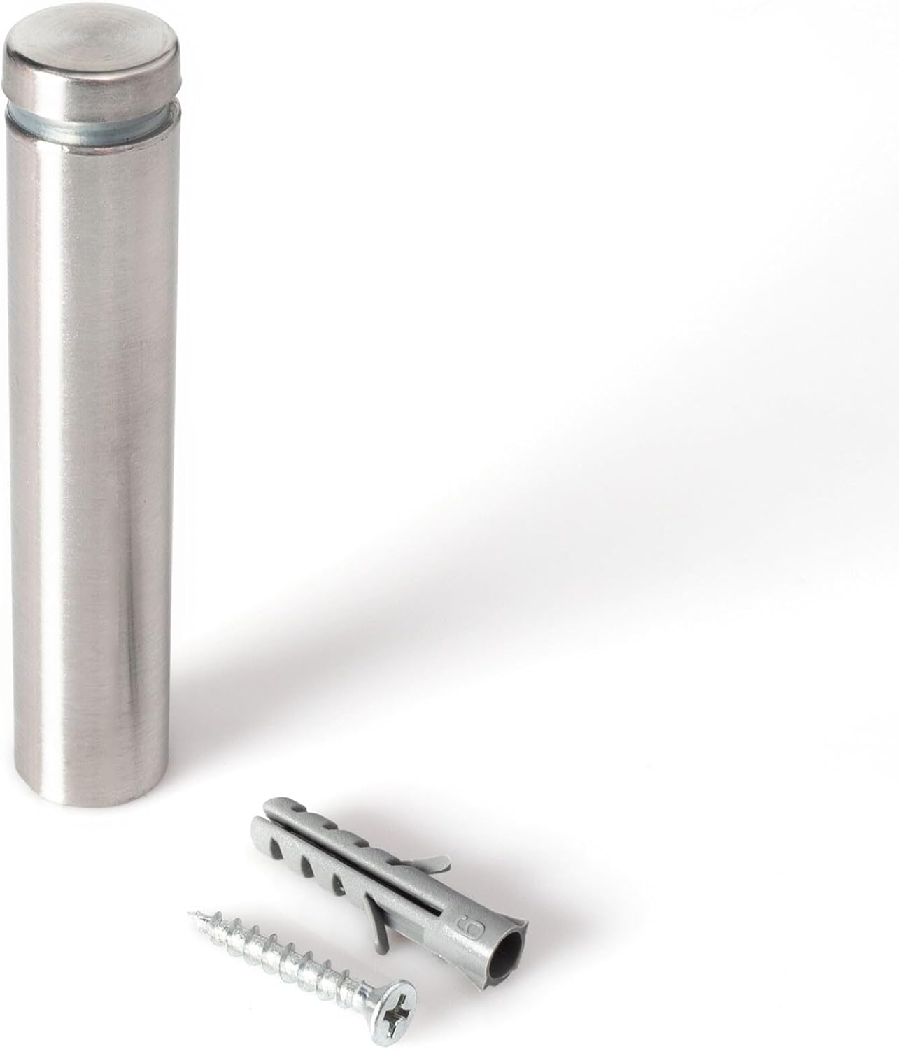 Stainless Steel Standoff 5/8 Inch Diameter x 3 Inch Barrel Length Brushed Finish for PVC, Glass and Acrylic Sign Stand Off Wall Anchors and Screws 20 Piece Store/Restaurant Pack