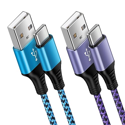 Cable USB C Charge Rapide,[2M+2M] Câble USB vers USB C.Cable Type C Nylon Câble USB C Charge Rapide pour Samsung Galaxy S25 S24 S23 FE S22 S21 A56 A55 A54 A35 A34 A16 A15 A14 A13, iPhone 16 15