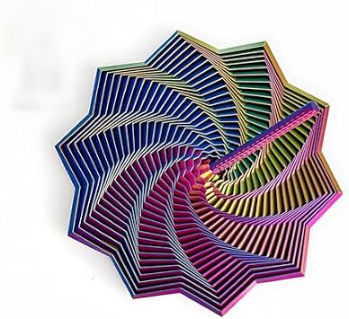 3D Printed Expanded Sensory Fidget Star with Handle - Professional Executive Desk Toy | 3D Printed Anxiety Relief Fidgets | Dynamic Spinning Focus Enhancer & Stress Reducer Colorful 1,Large