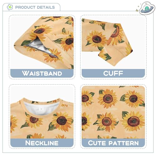 JUNZAN Vintage Sunflowe Peach Kids Girls Pullover Hoodie Crewneck Boys Sweat Shirt Party 4T3