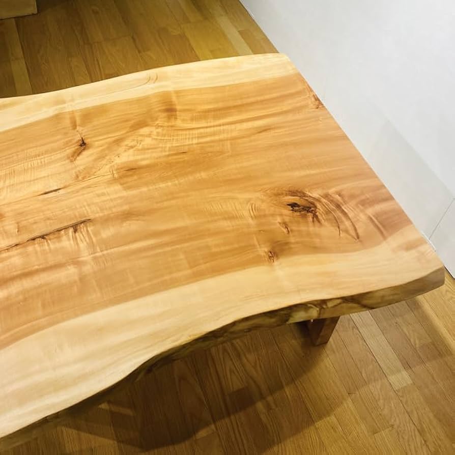 和机　天然木　一枚板 天然木 座敷机一枚板テーブル