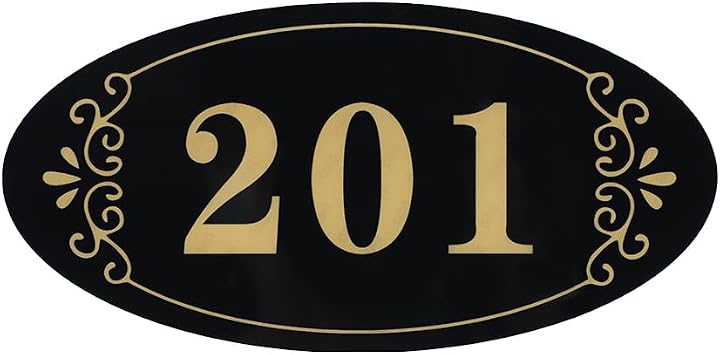 Customized House Numbers Sign Acrylic Address Numbers Plaque Indoor Outdoor Decorative Signs Self-Adhesive Name Sign Plate Number Door Signs Plate for Office, Apartment, Dorm Room, Housewarming Gift (black)