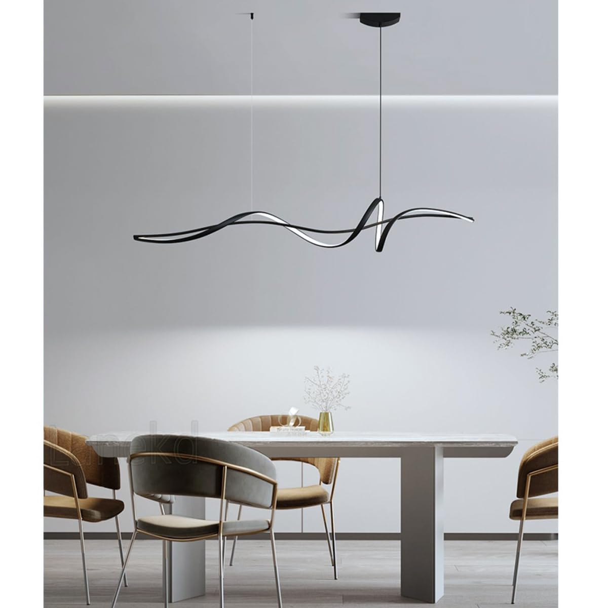 LED Lampada a sospensione Tavolo da pranzo Lampadario Dimmerabile Spiral Design Lampade Sala da pranzo Lampada da tavolo da pranzo con Telecomando Lampadari Sala da pranzo per Soggiorno Cucina Ufficio