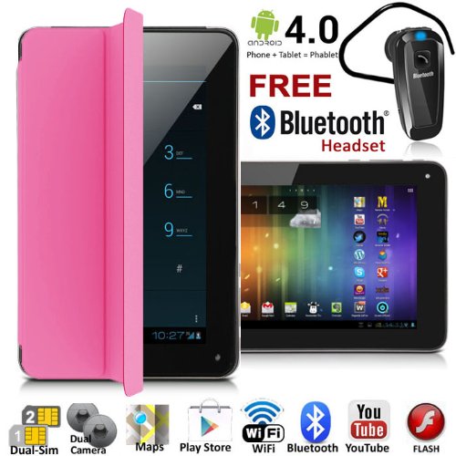 Unlocked! 7" Android 4.0 GSM Dual-Sim Tablet Phone >Free Smart Cover+Bluetooth<