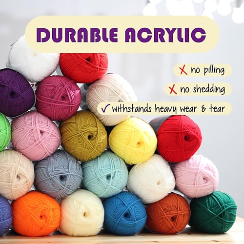 Image of Acrylic Yarn for Crocheting & Knitting - Soft Crochet Yarn for Crocheting, 3 Pack of 370 Yards, Perfect for Crafts & Amigurumi, Medium Worsted Weight 4, Pumpkin