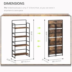 4nmnoassembly4tiersfoldingbookshelfstorageshelvesvintagebookcasestandingracksstudyorganizerhomeofficerusticbrownandblack Urban Country Home Decor 4nm no assembly 4 tiers folding bookshelf storage shelves vintage bookcase standing racks study organizer home office rustic brown and black urban country home decor