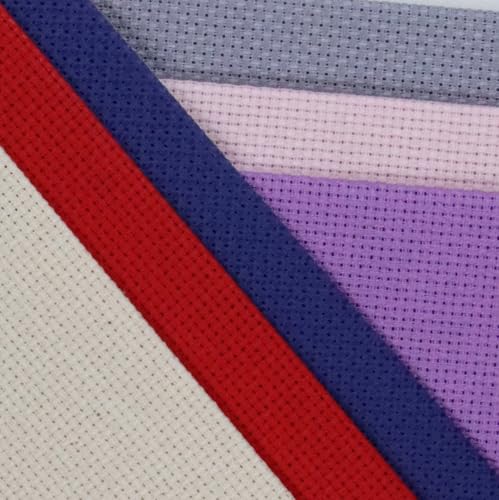 Image of KCS 6 pc of 12 inch x 18 inch (30cmx45cm) Counted Cotton Aida Cloth Cross Stitch Fabric (16CT-J)