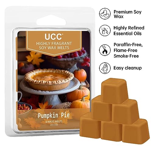 Image of UCC Plant Based All Natural Fall Wax Melts, Highly Scented Fragrances, Long Lasting Premium Soy Scented Melts Cubes, Wax Melts Tarts, Colored Wax Melt - 4 Pack