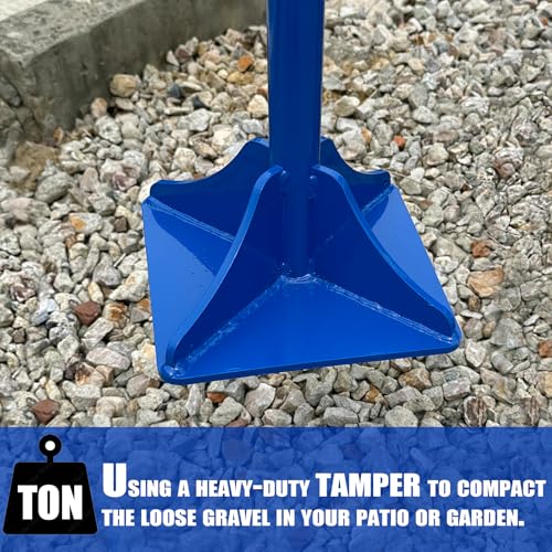 Moosefield Fully Welded Steel Tamper 8"x8" with 45 inch Handle Garden Landscaping Rammer for Earth, Soil, Asphalt, Gravel and Dirt Compaction Levelling Paver Tool - Image 6