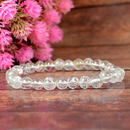 Image of Reiki Crystal Products Certified Natural Crystal Stone Bracelet 6 mm Round Beads for Men & Women | Premium Gemstone Jewellery Collection | Reiki Charged | Multiple Stone Variants Available