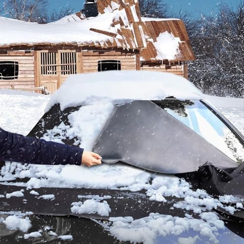 Image of Bilisin Car Snow Windshield Covers Compatible with Toyota Camry 2018-2023 for 600D Oxford Fabric, Magnetic Front Waterproof Hail Protector with Side Mirror Cover for Winter Protection Accessories