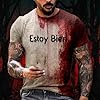 Foweknow Problem Solved T-Shirts for Men, Halloween Costume, Blood Splash Pattern Tops, Bloodstained Horror Shirts, Printed Sports Shirt for Theme Party, Carnival, Watermelon red, XXL #3