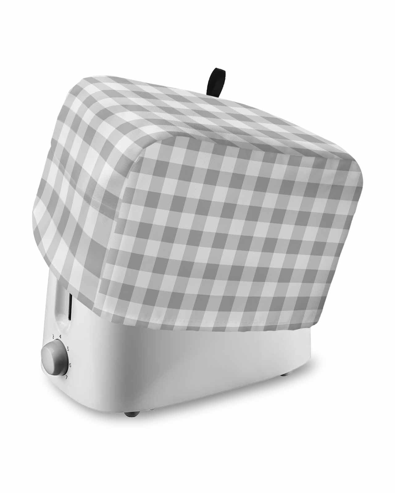 Toaster Cover 4 Slice Grey Buffalo Plaid Toaster Oven Cover with Pockets Check Lines Dustproof Bakeware Protector Small Kitchen Appliance Dust Covers and Fingerprint Protection for Women
