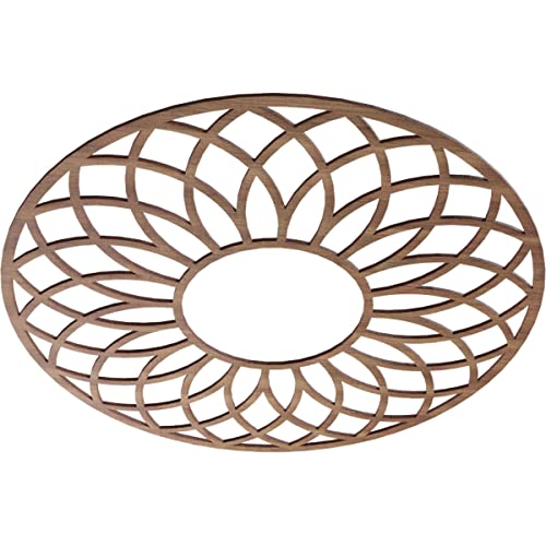 Image of Ekena Millwork 30 inchOD x 10 1 /4 inchID x 3 /8 inchT Cannes Wood Fretwork Pierced Ceiling Medallion, Walnut