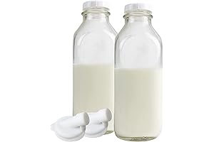 The Dairy Shoppe Reusable Glass Milk Carafe for Fridge Storage