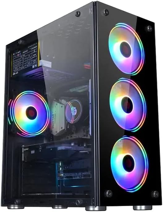 Gaming Computer Desktop Pc Core i7-2600 CPU/HD 2000 Graphics/16GB Ram/HDMI/VGA/Ethernet/RGB Cabinet/Windows 10 Pro/Wi-fi (512GB SSD/1TB HDD)