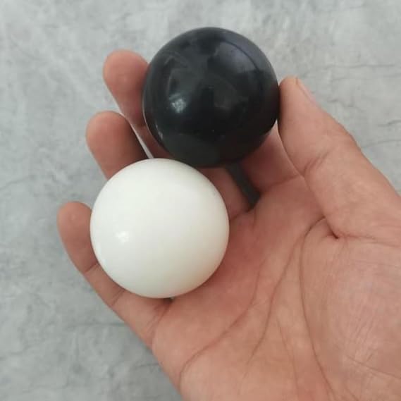 RCSTOONE 2 Inch Black and White Baoding Balls, Obsidian Stone Marble Meditation Balls, Chinese Balls for Hand Therapy, Stress Relief and Fingers and Wrist Exercise, Polished Fitness Hand Balls, M54