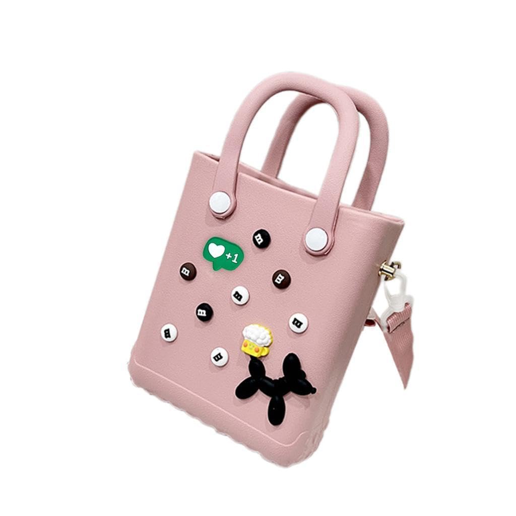 Hole Bag Handheld Portable with Hole plusunit Bag for Beach Travel Shopping Pink-image-6