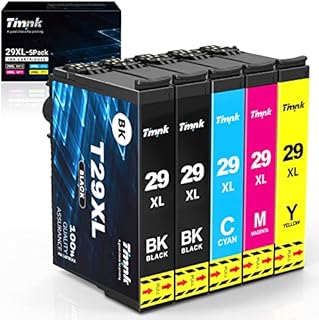 Timink 29XL Ink Cartridge Replacement for Epson 29XL for Epson Expression Home XP-342 XP-245 XP-442 XP-235 XP-335 XP-432 XP-435 XP-332 XP-345 XP-247 XP445(Black Cyan Magenta Yellow, 5-Pack)
