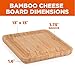 COMMERCIAL CHEF Cheese Board Premium Bamboo Kitchen Cutting Board Wood Set Charcuterie Platter Serving Tray, 4 Stainless Steel Knife and Server Set, Large