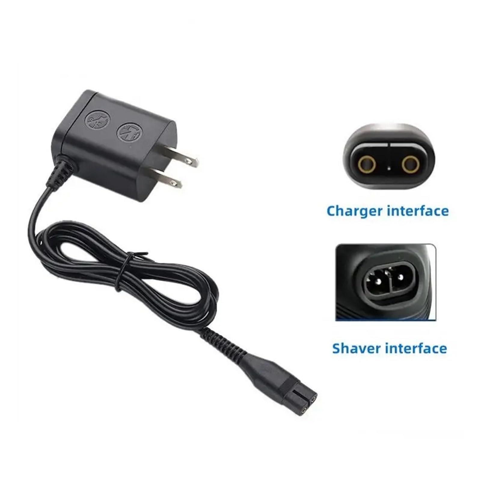 Adattatore cavo di alimentazione for caricabatterie, compatibile con Philips, compatibile con Norelco, caricabatterie for rasoio A00390 RQ310/311/301/512