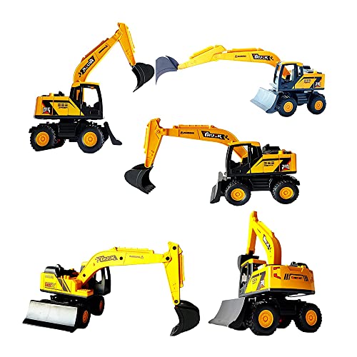 Image of DEUSON ECOM Construction Bulldozer Excavator Loader Truck Vehicles for Kids Building Vehicle Engineer Toys for 3 4 5 Year Boy Toddlers Unbreakable Toy for Kid (706-15) yellow