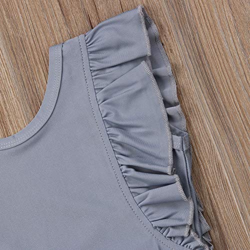 Mlpeerw Toddler Baby Girl Beach Wear Solid Color Flutter Sleeve Backless One Piece Swimsuit Bathing Suit Bikini thumb #7