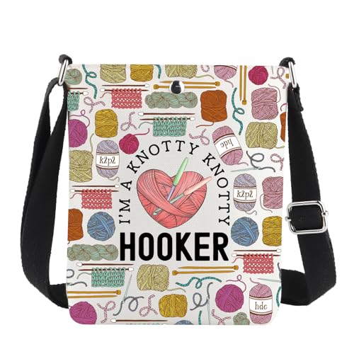 Sac à bandoulière crochet et tricot grand format MYSOMY en toile