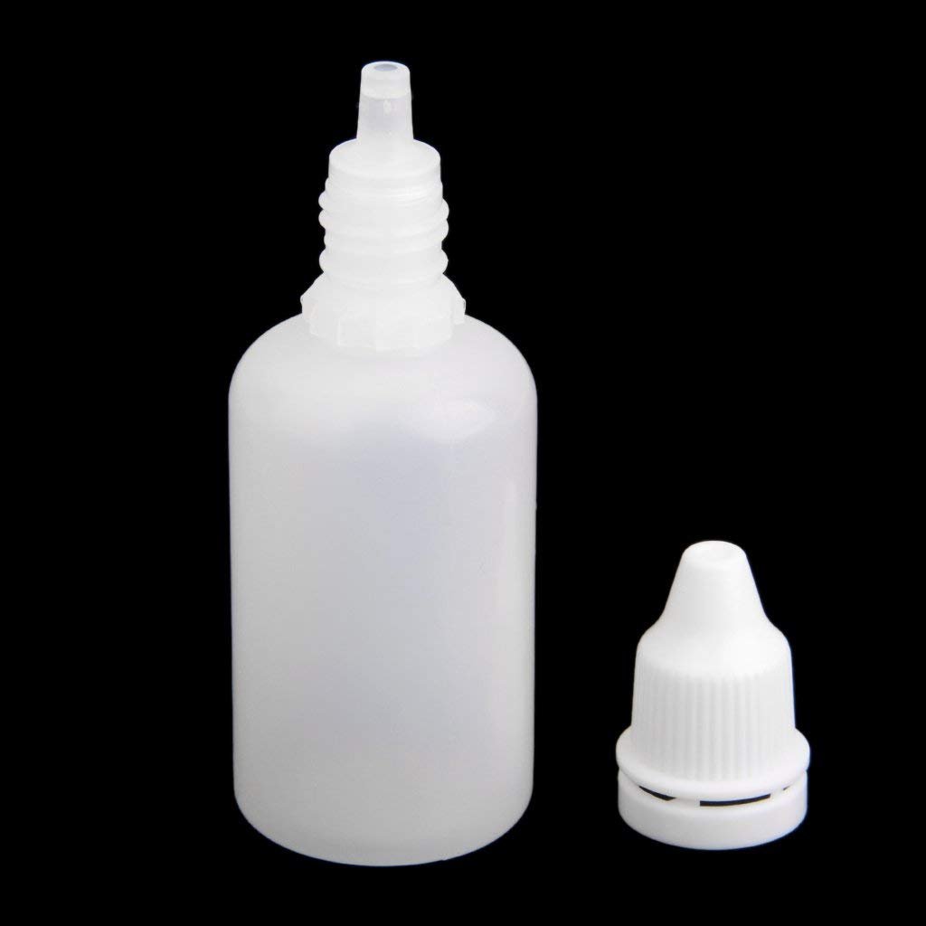 SHAFIRE Empty Plastic Squeezable Liquid Dropper Bottles for Eye Drops, Lab (30ml, White) - Set of 10 2