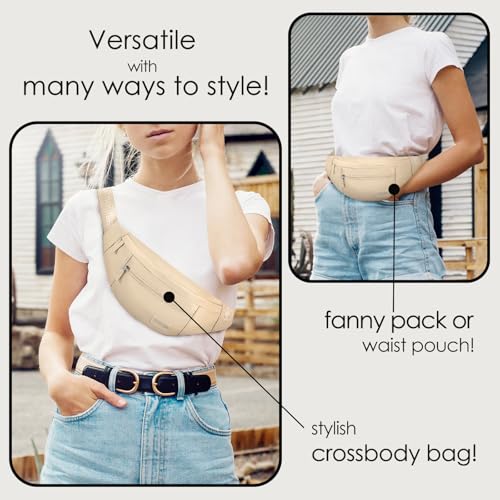 Image of MAXTOP Large Fanny Pack Crossbody Bags for Men Women Waist Pack with Key Chain Gifts for Enjoy Traveling Hiking Workout Dog Walking Casual Hands-Free Passport Bag Carrying All Phones
