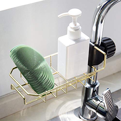 Entweg - Suporte de esponja de cozinha Escova de sabão Organizador Torneira de lavar louça Rack de a
