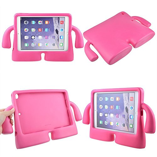 Capa iPad New iPad Air Infantil À prova de choque para crianças Suporte Braçinhos Rosa