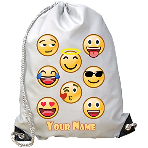 BabySmiles Bolsa de polietileno para natación o para el gimnasio, con diseño de emoticonos, personalizable