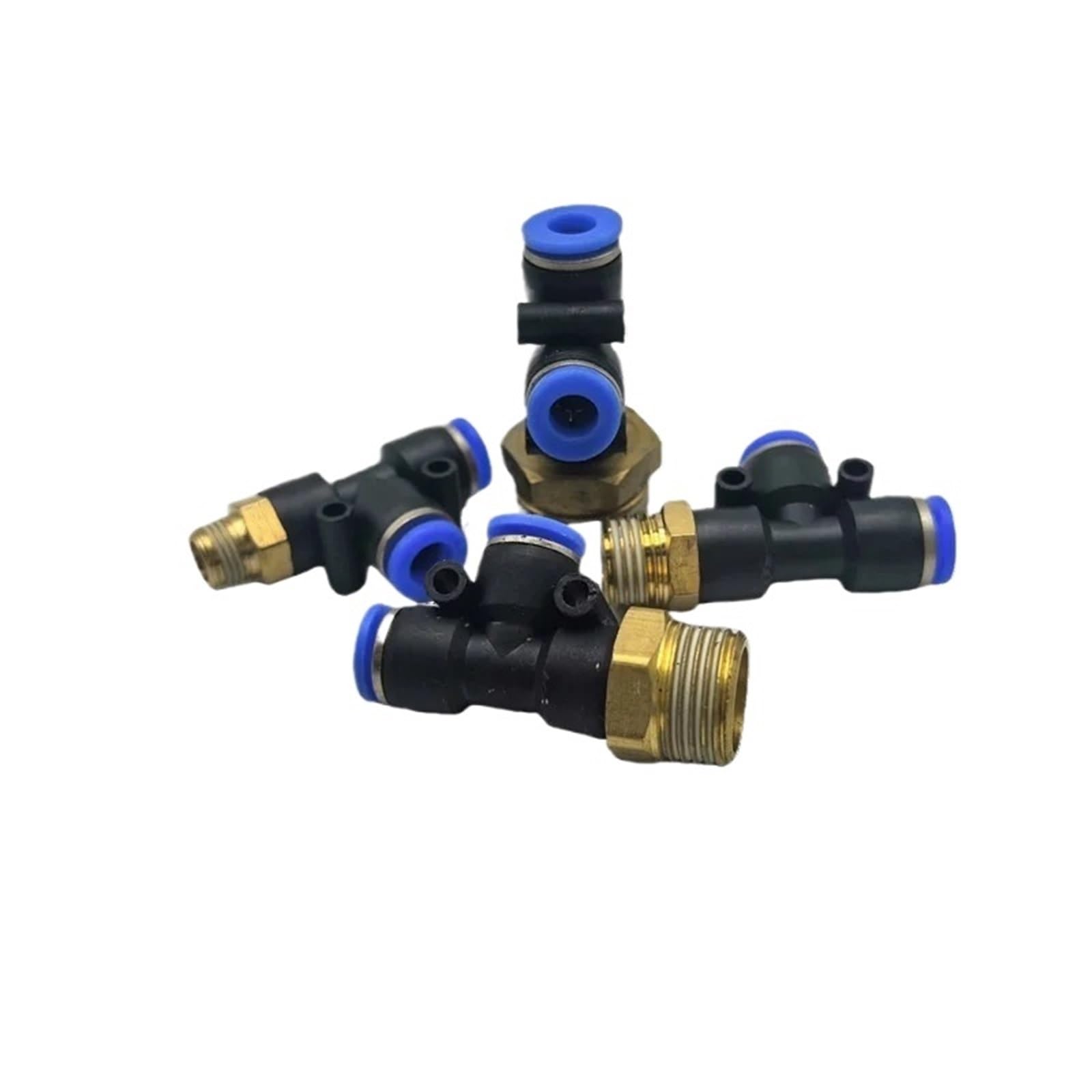Conector rápido neumático PD10-02 unión en T roscada lateral para manguera de aire
