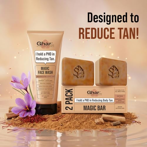 Ghar Soaps Magic De-Tan Face Wash & Sandalwood Saffron Bath Soap - Image 2