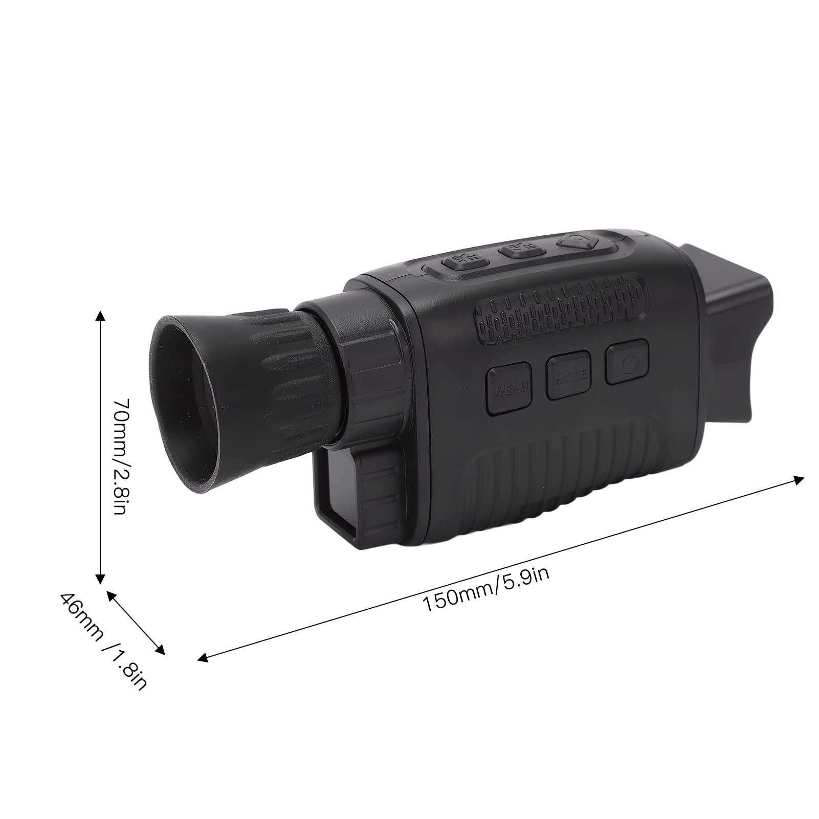 Monocular de visión nocturna con pantalla TFT HD de 1.5 pulgadas, visión nocturna IR 5X con grabación de fotos y video, 200 m de larga distancia para pesca nocturna, caza, camping