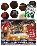 Hallingers Calendario de Adviento 24 chocolates, en parte con alcohol (300 g) – It's Christmas (cartón de adviento) – Navidad 2023, para ella # Para él – Regalo de Navidad 2023