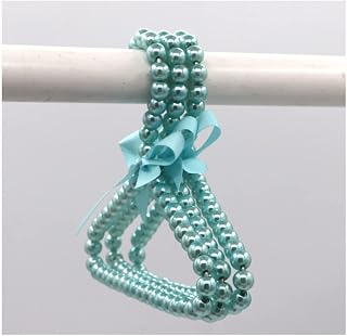 Egurs Perchas con perlas y lazo, perchas, 2 unidades, color azul, 40 cm