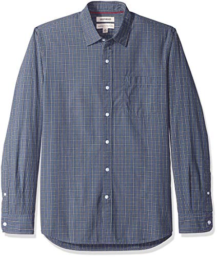 Goodthreads Standard-Fit Poplin Small Scale Check Shirt Camisa Abotonada, Indigo, X-Large Tall