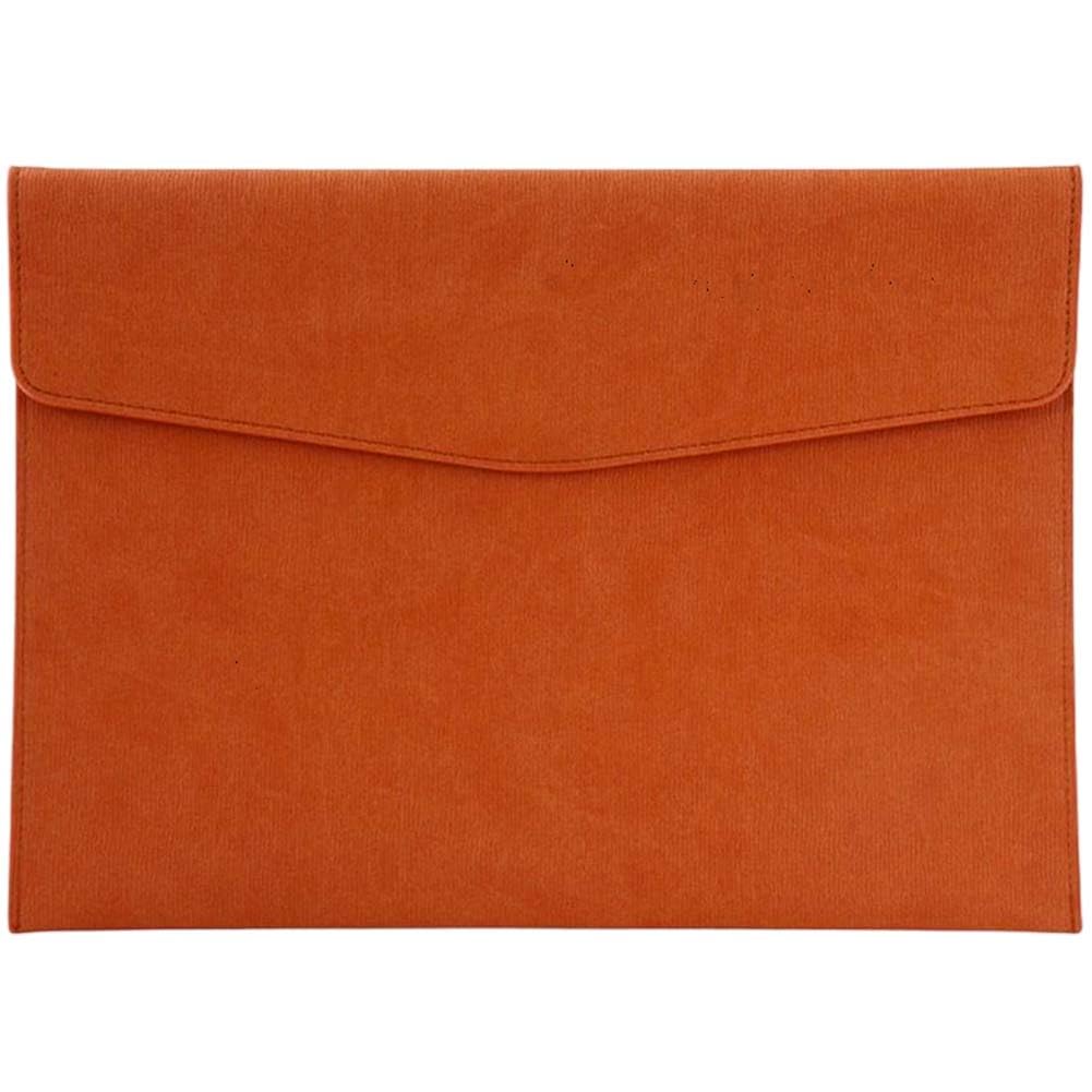 CALFOVERA PU Leather A4 Document File Holder Folder Brown for Letter Size Waterproof Portfolio Filing Envelope Oragnizer Pocket Storage Case with Snap Closure for Receipt Contract Stationery Tablet
