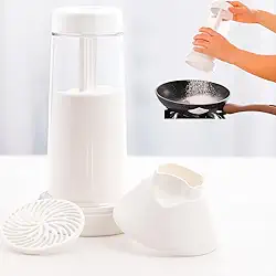 Tapioqueira Manual com Peneira e Polvilhador Integrados Tapiocas Sem Grumos Crepioca Distribuição Uniforme Compacta Ergonômica Fácil de Limpar Desmontável Material Resistente Cozinha Prática (Branco)