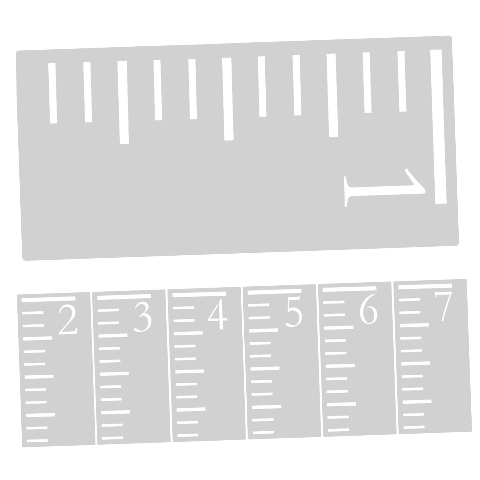 SEWACC 7Pcs Hollow Scale Ruler Height Measuring Template for Reusable Plastic Growth Chart Wall Decor for Boys and Easy to Use for Home Classroom Tracking