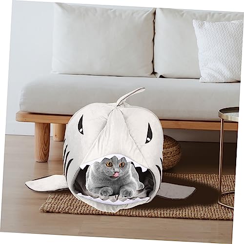 SUPVOX Covil De Tubarão Para Animais De Estimação Casa De Gato De Pelúcia Cama De Dormir Em Forma De