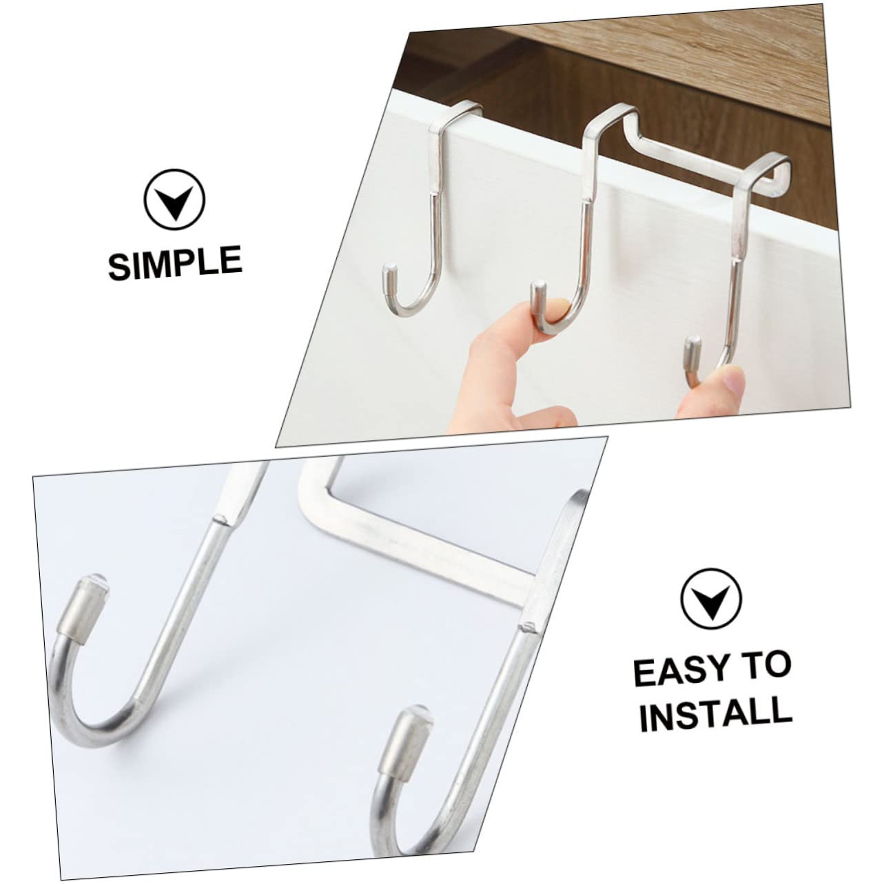 Holibanna 3pcs Door Hanger Hooks Over The Door Hangers for Kitchen Multi-Function Clothes Hanging Hooks Strong Capacity Easy Install