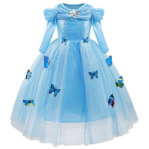 CinheyU Meninas fato de carnaval disfarce de cinderela princesa aniversário casamento festa Natal cerimónia Halloween cosplay vestidos de cinderela 9-10 anos